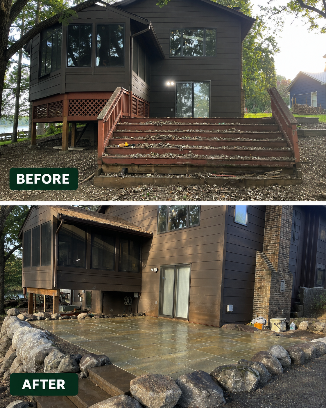 Paver walkway and outdoor steps