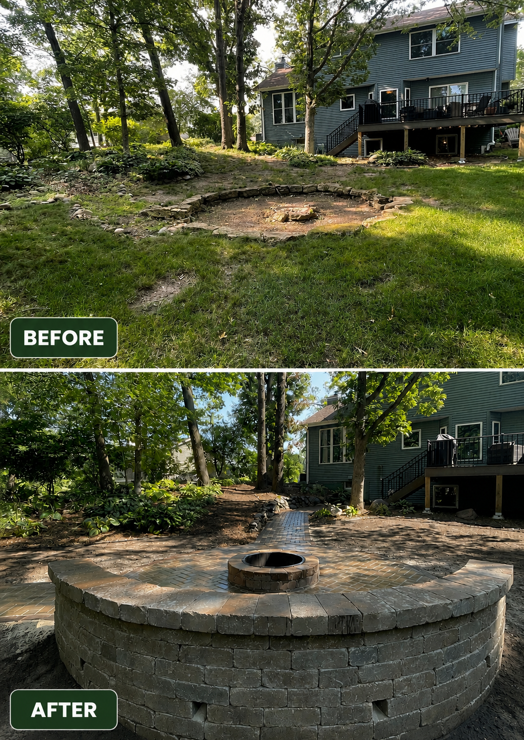 Completed paver patio installation