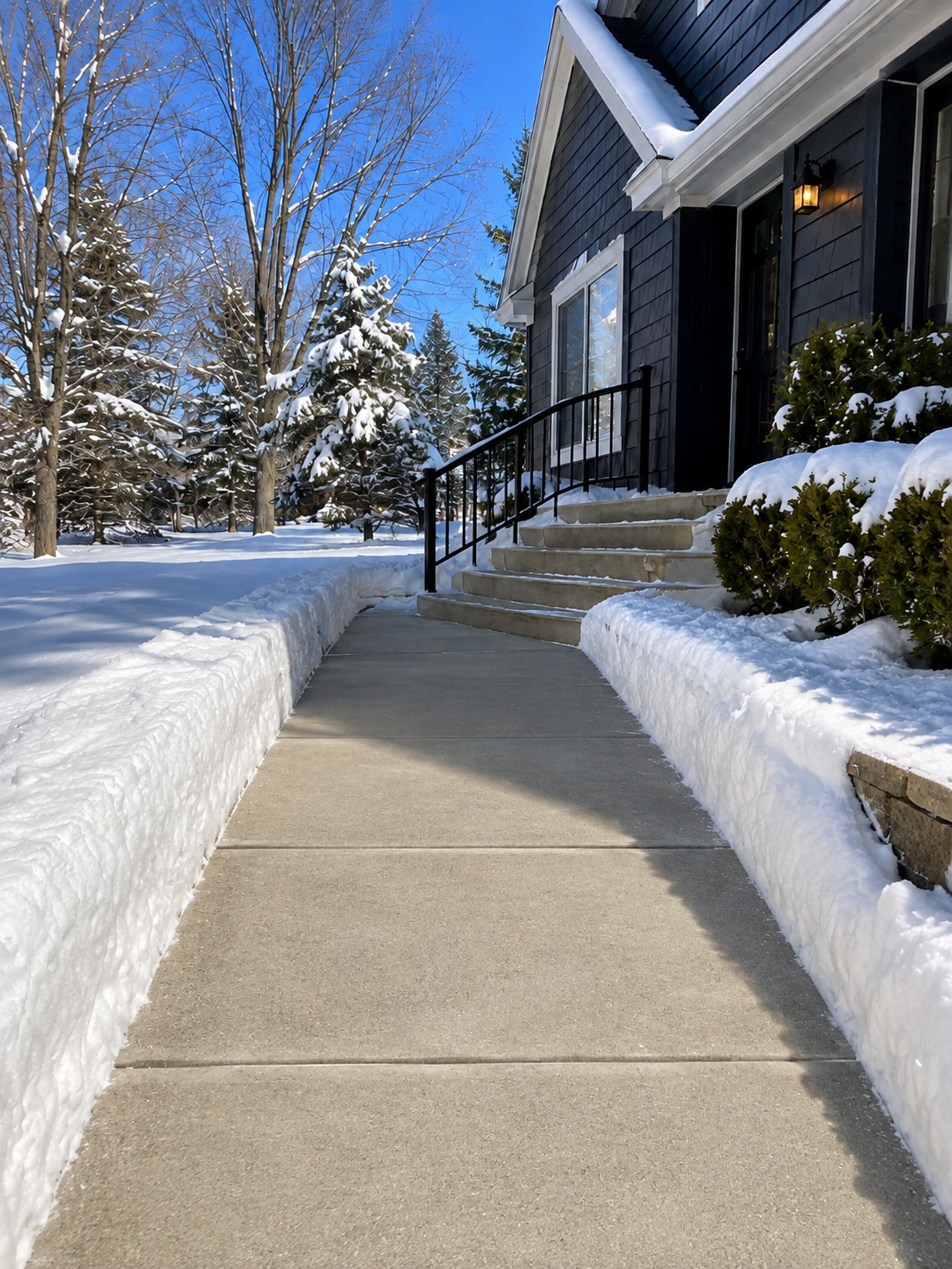 Sidewalk and entry snow clearing